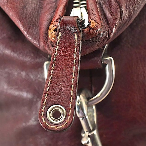 MGUCCI Leather Top Zip Overnight Travel Laptop Work Messenger Bag w/ Woven Strap - Picture 5 of 16